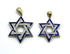 14K Gold & Diamond With Blue Enamel Star of David Necklace